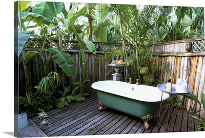 Open air bath at luxury hotel, Jamaica, West Indies