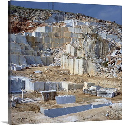 Open cast marble mine, Greece, Europe