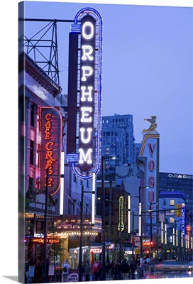 Orpheum Theatre on Granville Street, Vancouver, British Columbia, Canada, North America
