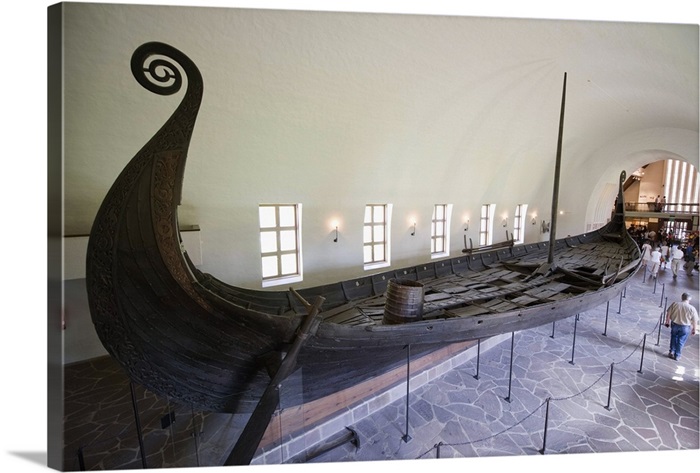 Oseberg Viking Ship Excavated From Oslofjord Oslo Norway Wall Art Canvas Prints Framed Ls Great Big - Viking Ship Wall Art