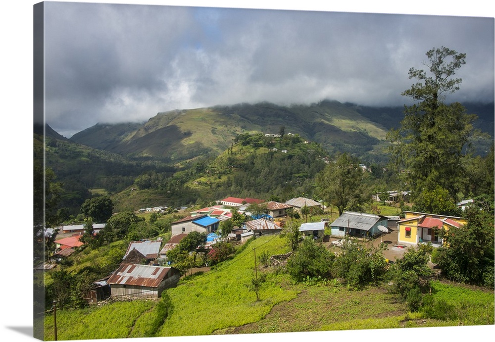 Overlook over the mountain town of Maubisse, East Timor, Southeast Asia