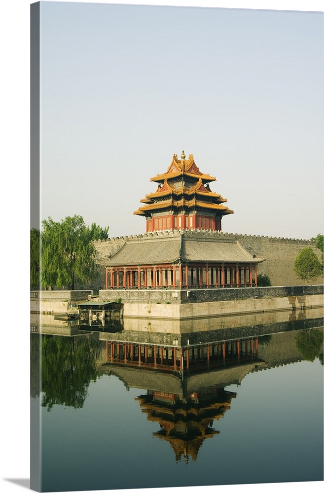 Palace Wall Tower in the moat of The Forbidden City Palace Museum, Beijing, China