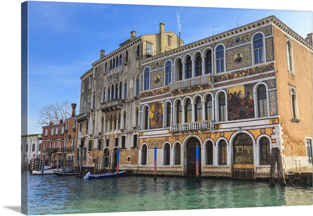 Palazzo Barbaragio, bathed in afternoon sun in winter, Grand Canal, Venice, Veneto, Italy