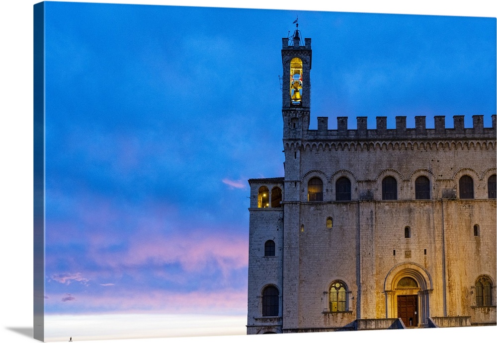 Palazzo Dei Consoli (Palace Of The Consuls) At Sunset, Gubbio, Umbria, Italy