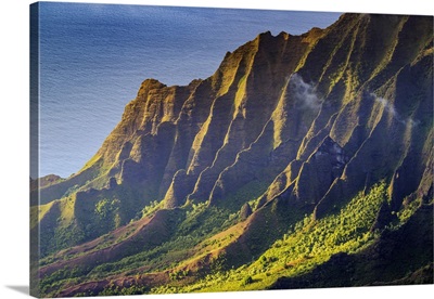 Pali Sea Cliffs At Kalalau Lookout, Napali Coast, Kokee State Park, Kauai Island, Hawaii