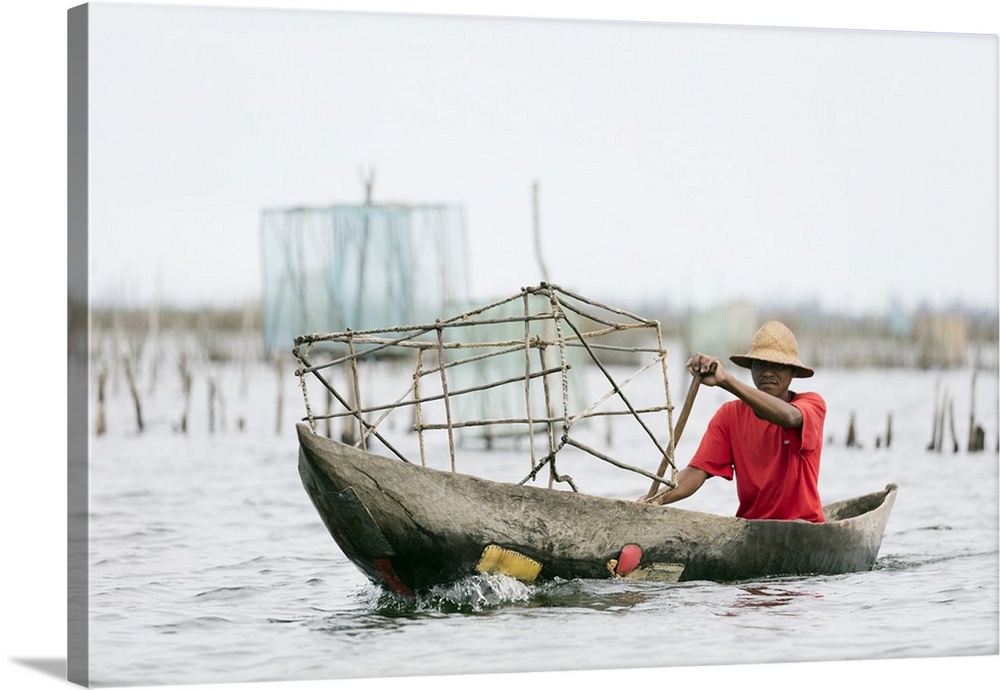 Pangalanes Lakes canal system, fishing nets, Tamatave, eastern area, Madagascar, Africa