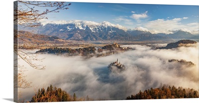 Panorama Of Lake Bled In The Julian Alps Of The Upper Carniolan Region, Slovenia