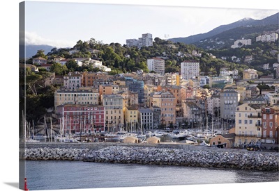 Panoramic Summer Cityscape Of Bastia, Corsica Island, France