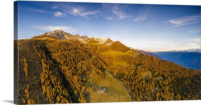 Panoramic View Of Alpe Mara With Corna Mara In Autumn, Valtellina, Lombardy, Italy
