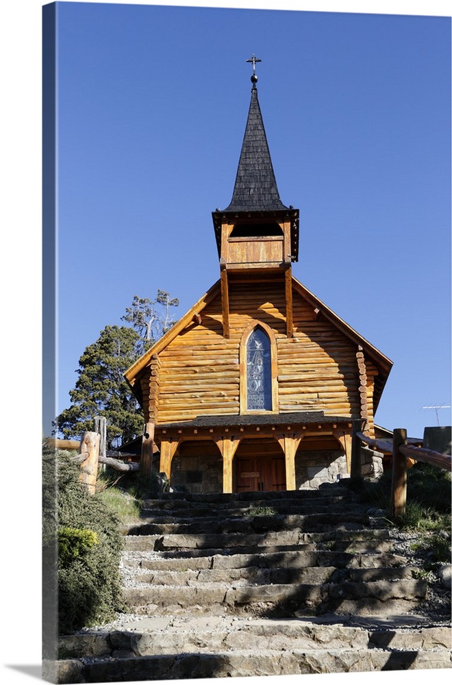 Parroquia San Eduardo, Puerto Panuelo, near Bariloche, Nahuel Huapi National Park, Lake District, Argentina, South America