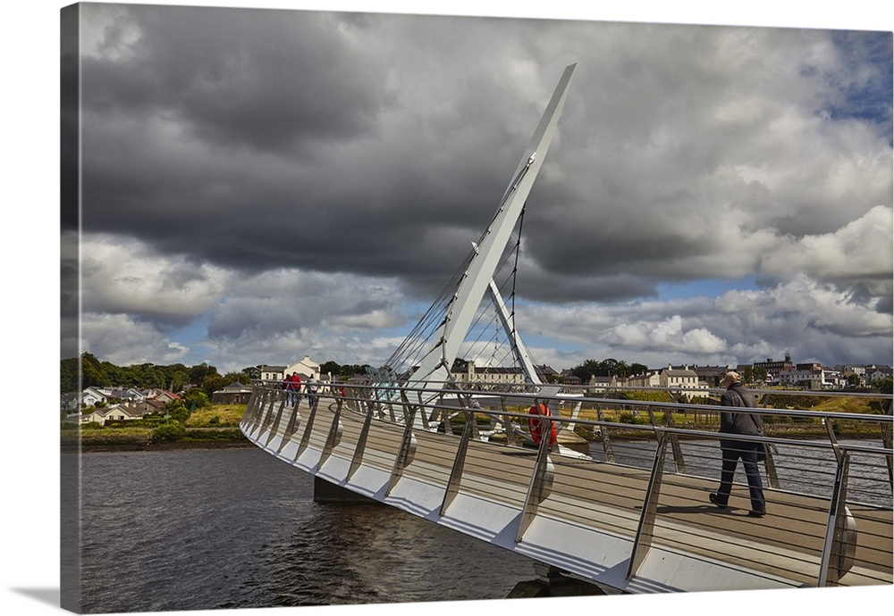 Peace Bridge, across the River Foyle, Derry, County Londonderry, Ulster, Northern Ireland