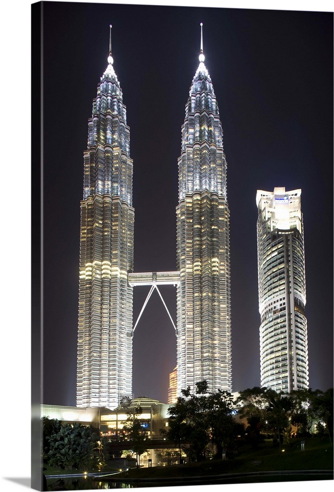 Petronas Towers at night, Kuala Lumpur, Malaysia, Southeast Asia, Asia