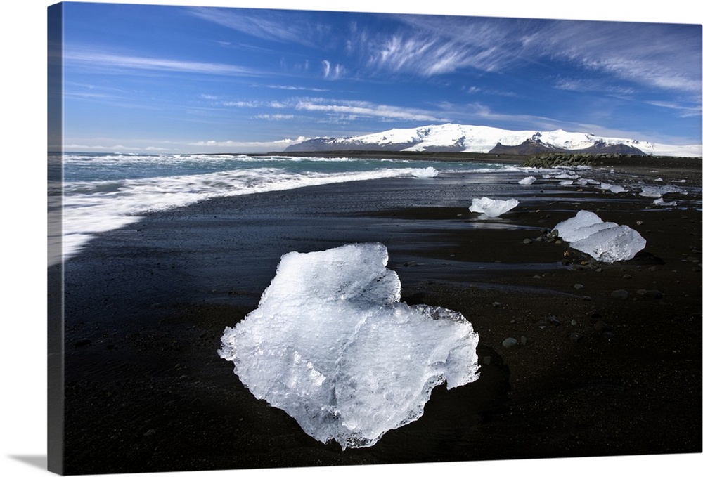 Piece of glacial ice washed ashore, Jokulsarlon, Iceland