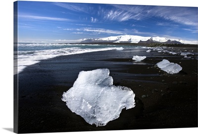 Piece of glacial ice washed ashore, Jokulsarlon, Iceland