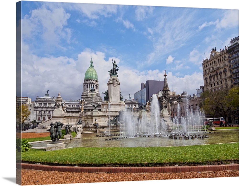 Plaza del Congreso, view of the Palace of the Argentine National Congress, City of Buenos Aires, Buenos Aires Province, Ar...