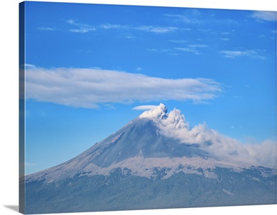 Popocatepetl Volcano Seen From Cholula, Puebla, Mexico