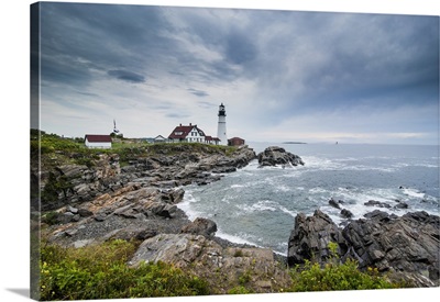 Portland Head Light, Historic Lighthouse In Cape Elizabeth, Maine, New England