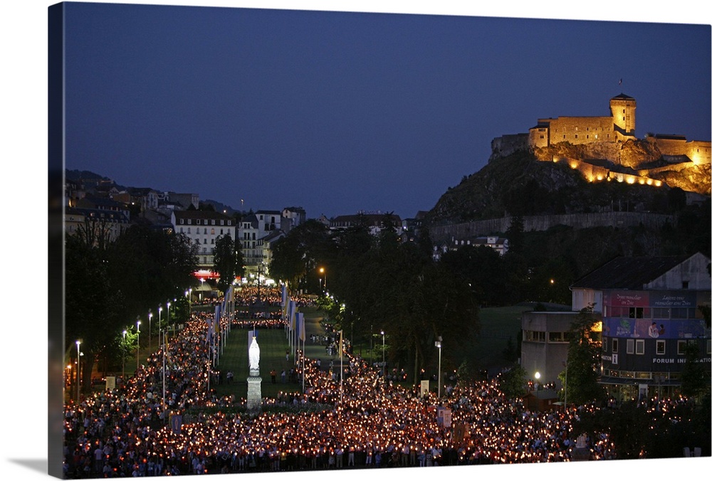 Procession at the Lourdes shrine, Lourdes, Hautes Pyrenees, France