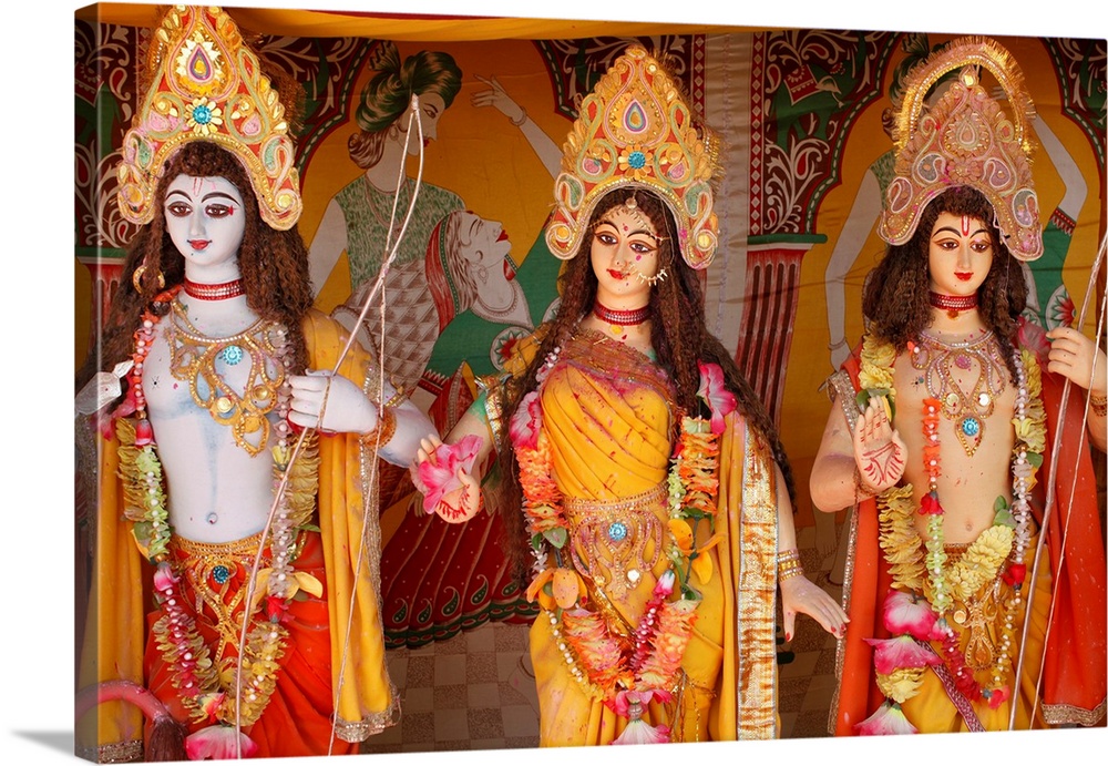 Rama, Sita and Rama again, Goverdan, Uttar Pradesh, India, Asia.