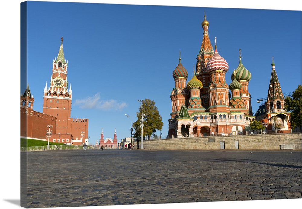 Red Square, St. Basil's Cathedral and the Saviour's Tower of the Kremlin, Moscow, Russia