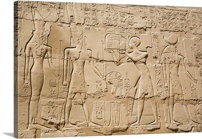 Reliefs, Offering To God Amun, Karnak Temple Complex, Luxor, Thebes, Egypt, Africa