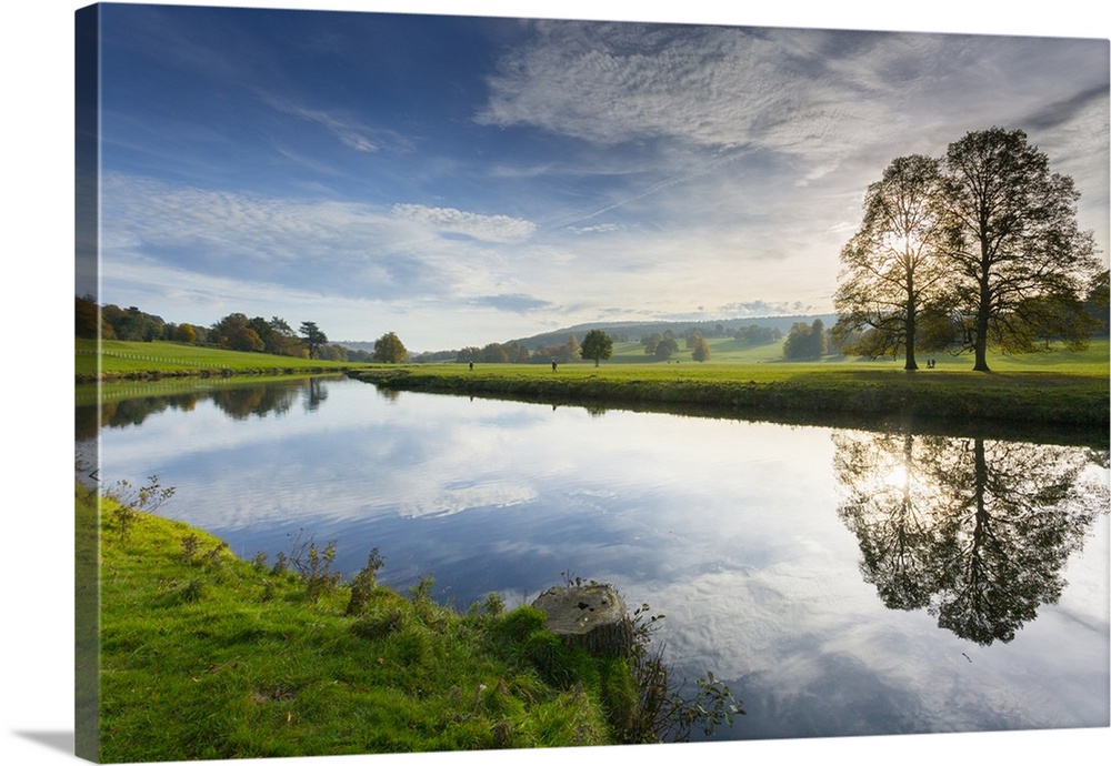 River Derwent in Chatsworth Park, Peak District National Park, Derbyshire, England, United Kingdom, Europe