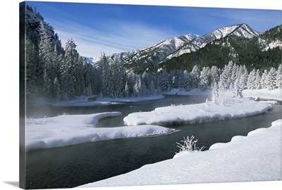 River in winter, Refuge Point, West Yellowstone, Montana