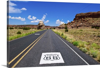 Road sign along historic Route 66, New Mexico