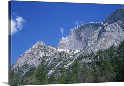 Rock walls of the Half Dome in the Yosemite National Park, California