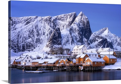 Rorbuer Huts, Rorbu, Sakrisoy, Moskenesoy, Lofoten Islands, Nordland, Norway