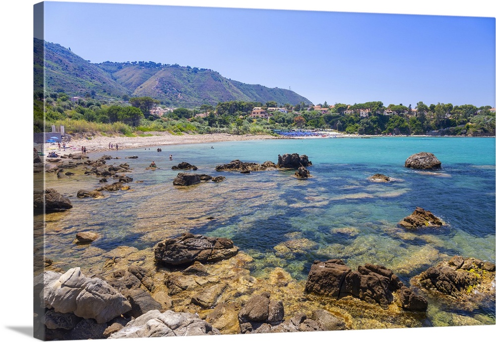 Rugged coastline near Cefalu, Spiaggia di Mazzaforno, Province of Palermo, Sicily, Italy, Mediterranean, Europe