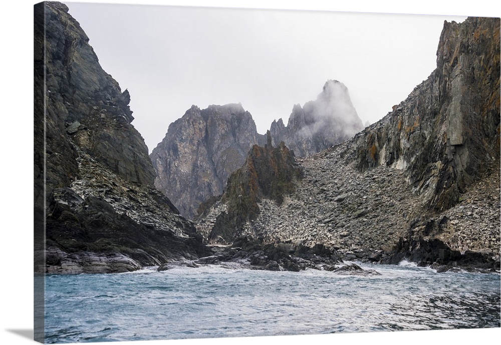 Rugged coastline of Elephant Island, South Shetland Islands, Antarctica, Polar Regions