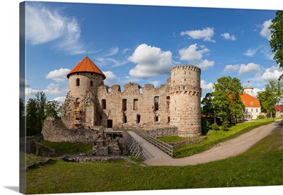 Ruins of old castle in Cesis, Latvia