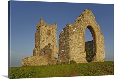 Ruins Of St. Michael's Church, Summit Of Burrow Mump, Burrowbridge, Somerset, England
