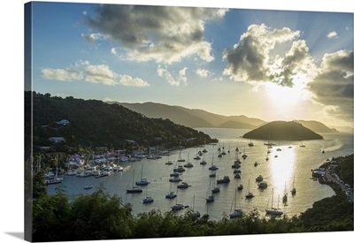 Sailing boat harbour on the West End of Tortola, Caribbean
