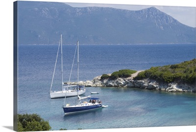 Sailing boats, Meganisi, Ionian Islands, Greek Islands, Greece, Europe
