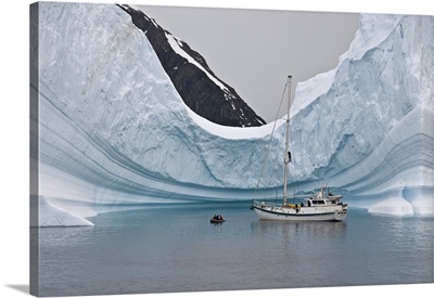 Sailing yacht and iceberg, Errera Channel, Antarctica