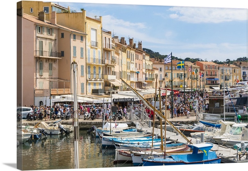 France, St. Tropez, Cote d'Azur, on The Riviera | Large Solid-Faced Canvas Wall Art Print | Great Big Canvas