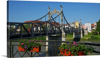 Salzach Bridge, Laufen on Salzach River, Upper Bavaria, Bavaria, Germany