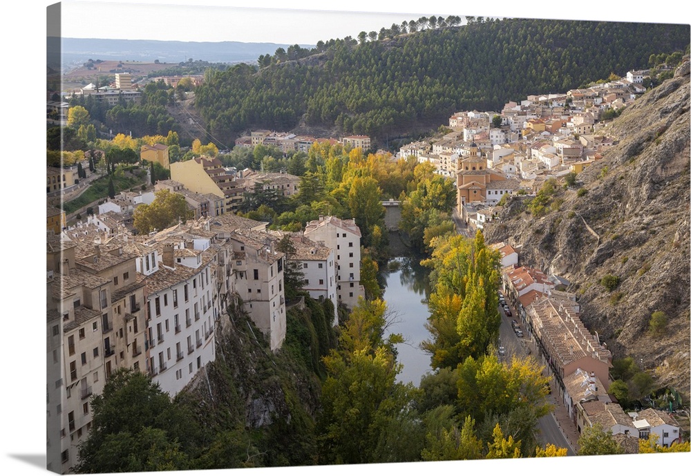 San Anton bridge and barrio neighbourhood, Rio Jucar, Cuenca, Castille La Mancha, Spain, Europe