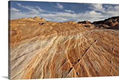 Sandstone layers under clouds, Valley of Fire State Park, Nevada