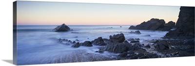 Sandymouth at dawn with incoming tide, Sandymouth, Cornwall, England
