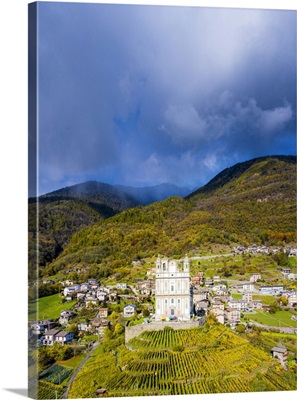 Santa Casa Church In The Vineyards, Tresivio, Valtellina, Lombardy, Italy