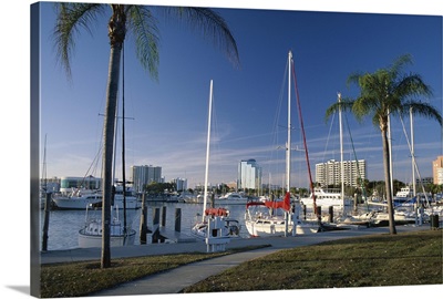 Sarasota Marina from Island Park, Sarasota, Florida, USA