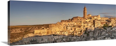 Sasso Barisano and cathedral at sunset, Matera, Basilicata, Puglia, Italy