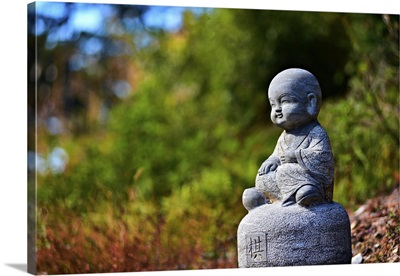Sculpture Of A Child Monk In Nuona Pagoda Temple, Lushan, Jiujiang City, Jiangxi, China