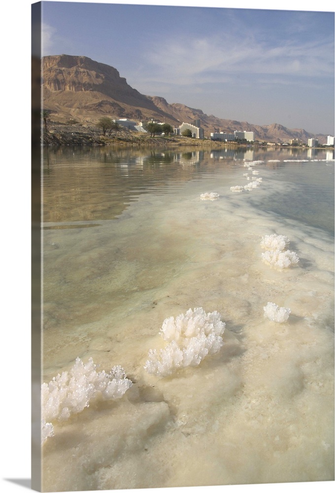 Sea and salt formations, Ein Bokek Hotel Resort, Dead Sea, Israel