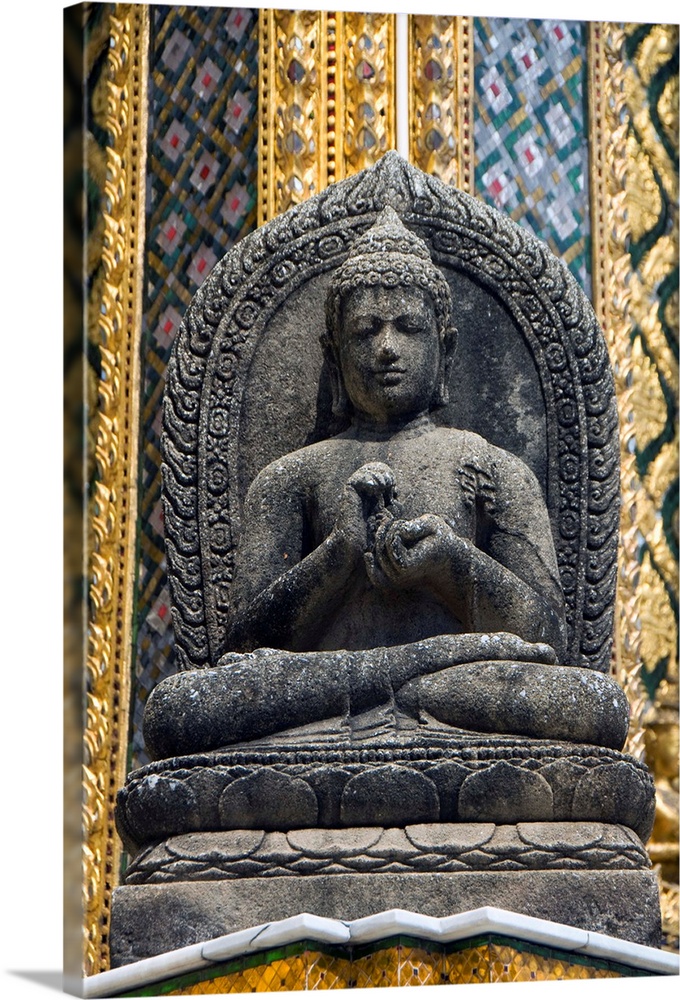 Seated Buddha statue, Wat Phra Kaeo Complex (Grand Palace Complex), Bangkok, Thailand