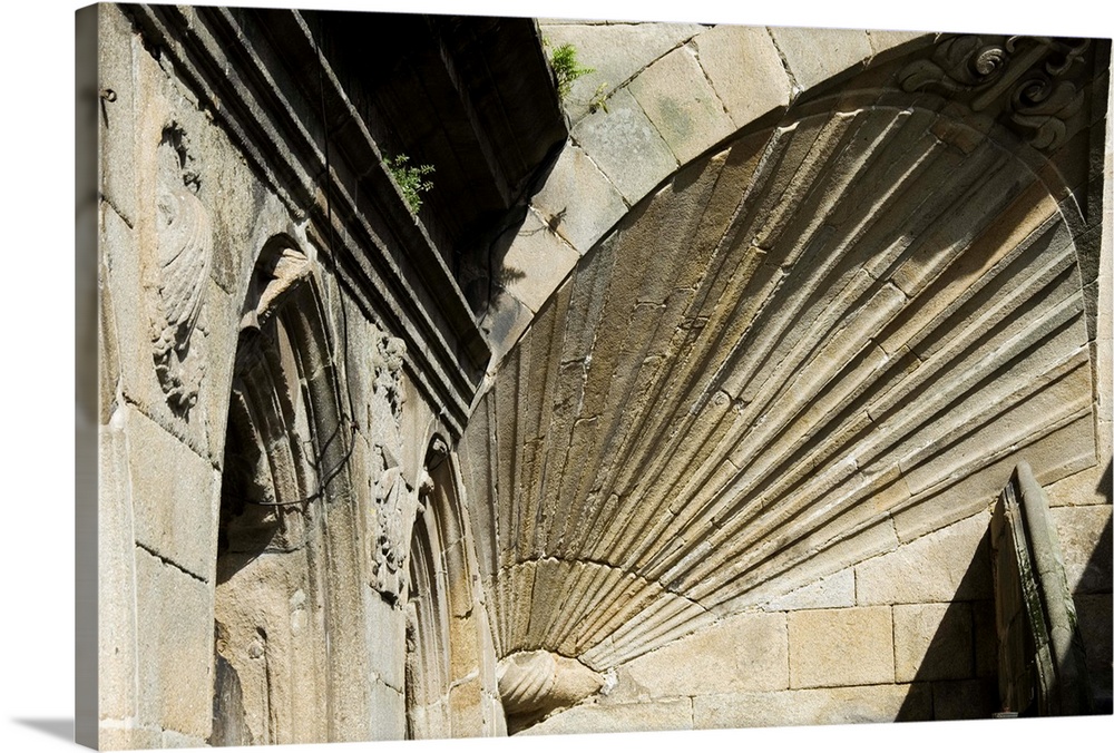 Shell symbol of the pilgrimage, Santiago Cathedral, Santiago de Compostela, Spain