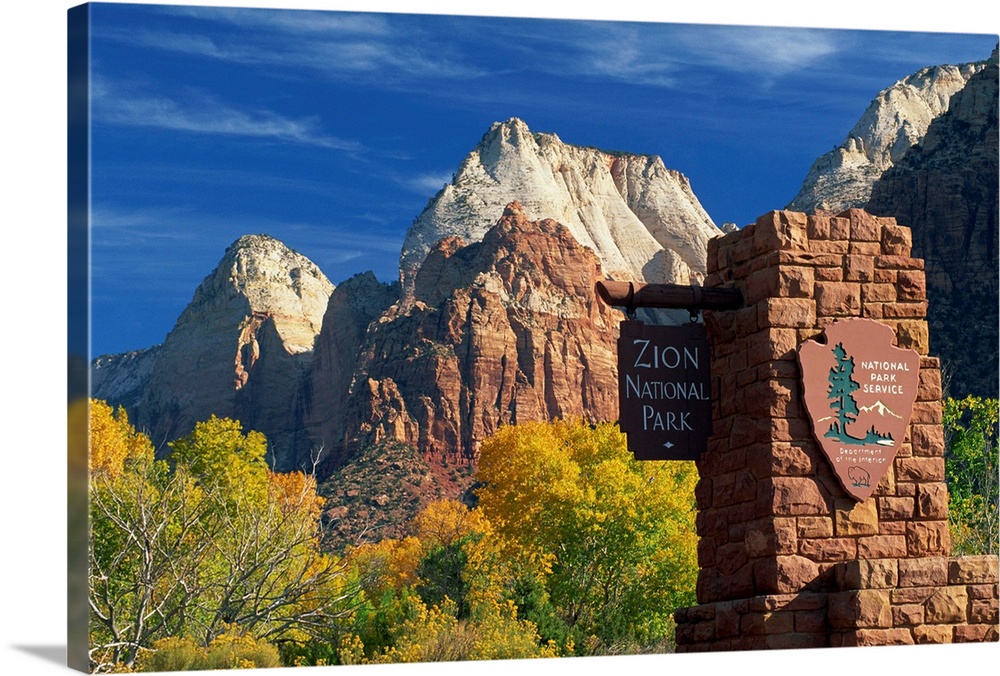 Sign in the Zion National Park, Utah